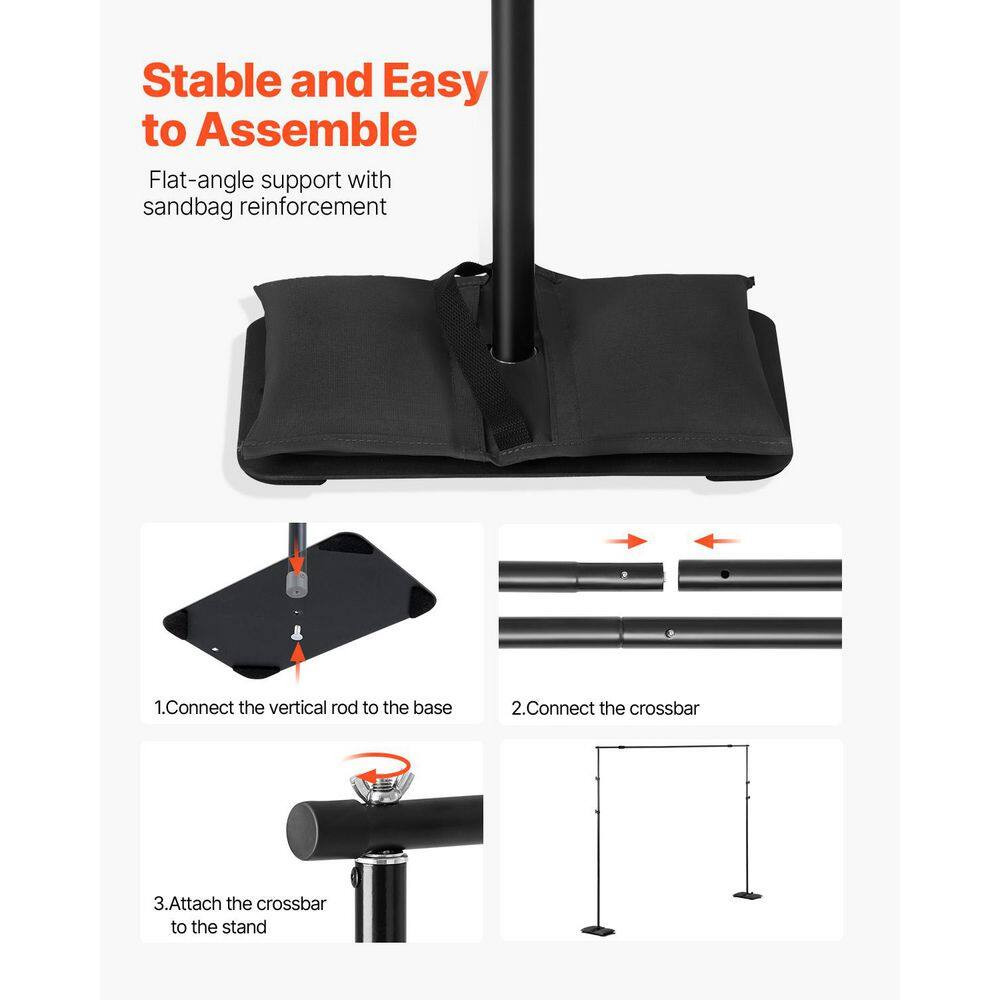 8.5 X 10 Ft. Adjustable Backdrop Stand, Portable, Projector Screen Stand, Weddin