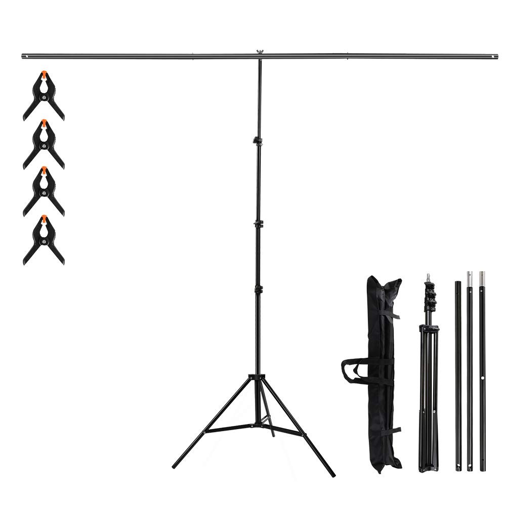 T-Shape Portable Background Backdrop Support Stand Kit 6.5ft Wide 8.5ft Tall …