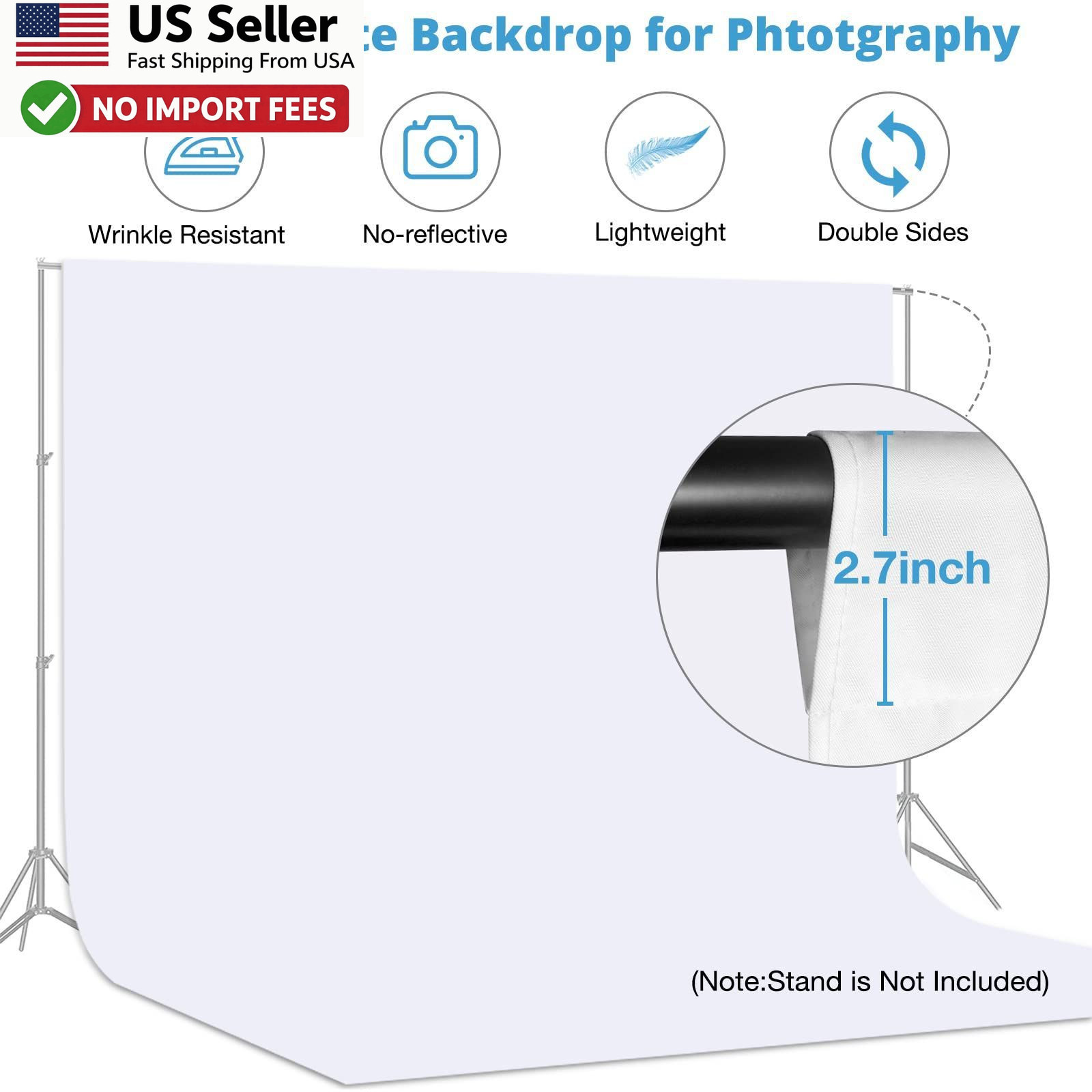 Aimosen 10×10 FT White Backdrop Background Photography Portrait Studio FROM USA