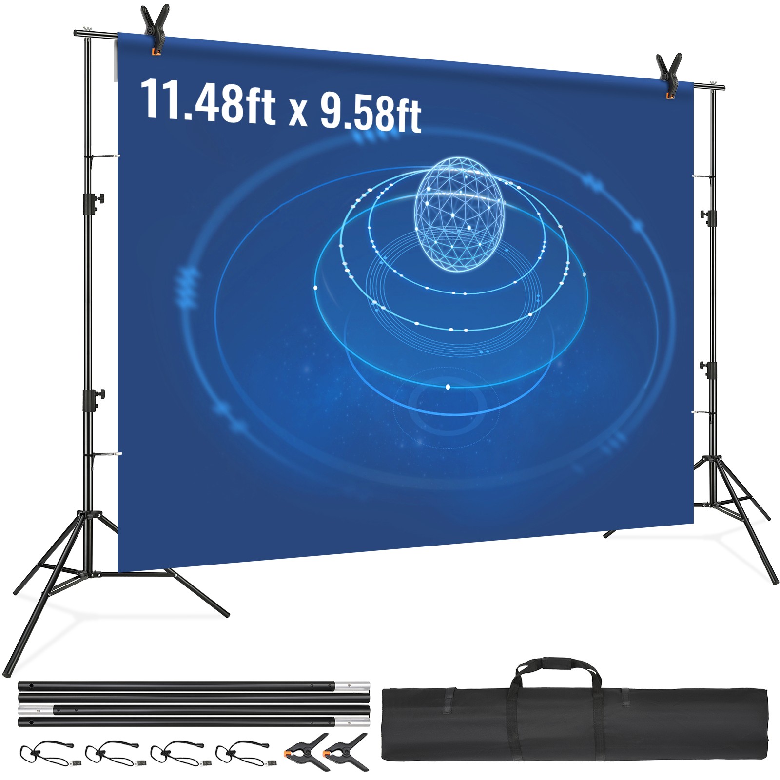 Uimoso Durable Adjustable Backdrop Stand for Photography, 11.5×9.6ft