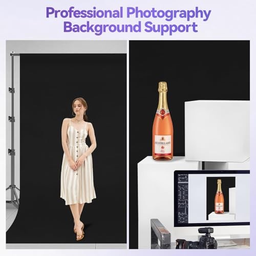 8.5 x 10 ft Adjustable Photo 8.5*10ft Backdrop Stand Black(10*12ft Backdrop)
