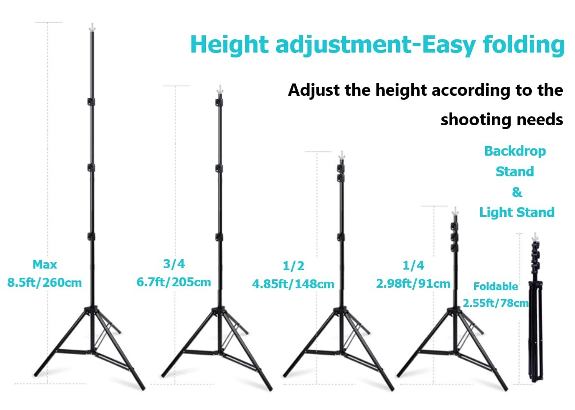 8.5 X 10FT/2.6 X 3M Background Stand Support System Kit with Carrying Case fo…