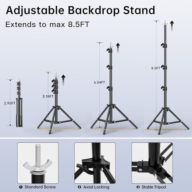 8.5 x 10 FT Photo Backdrop Stand Kit Adjustable Background Holder Support System