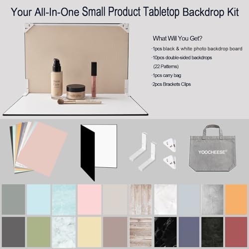Photo Backdrop for Product Photography – Tabletop Photo Backdrop Kit – Mulit