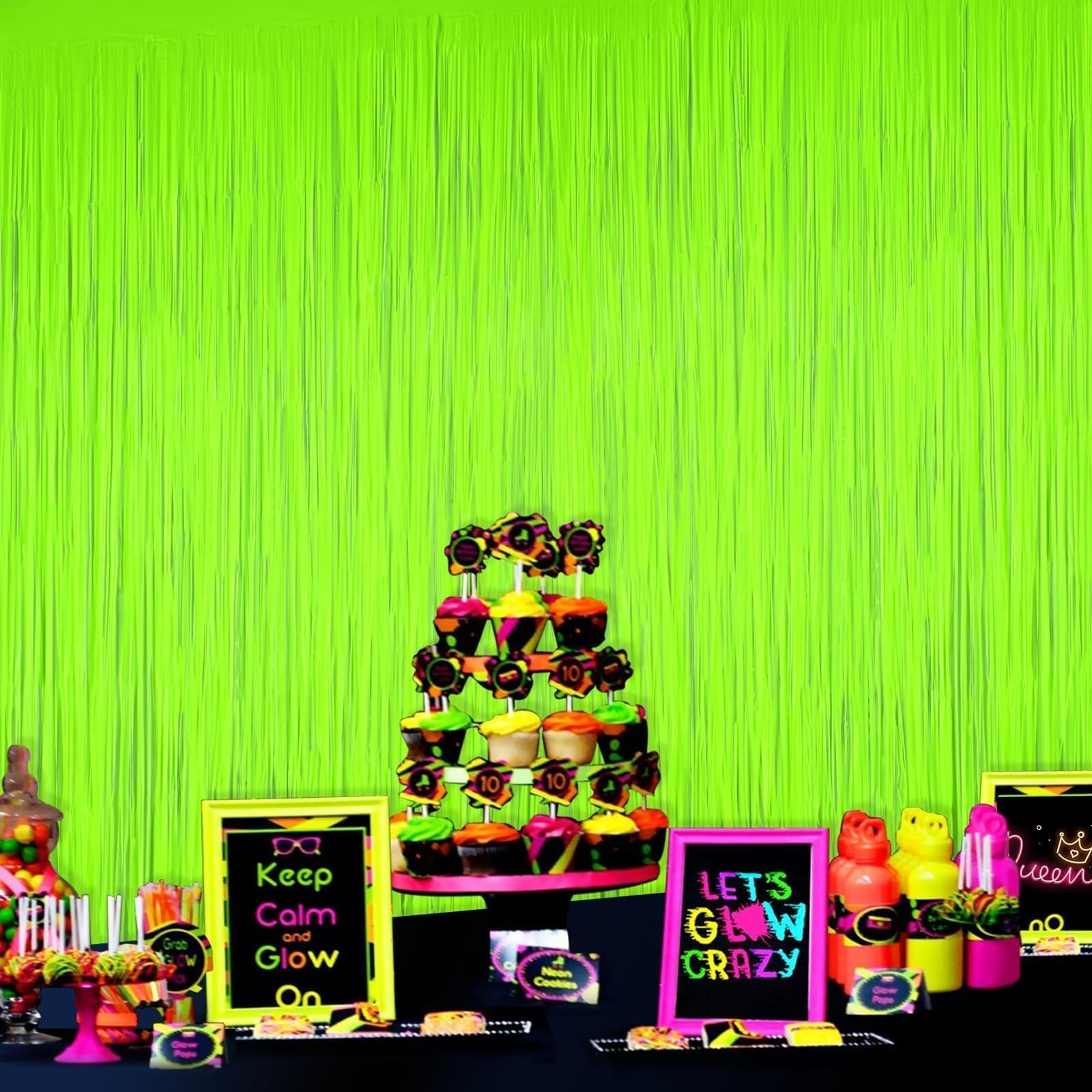 Mega-L Glow in The Dark Party Supplies, Neon Party Decorations, 2 Pack 6.6×6….