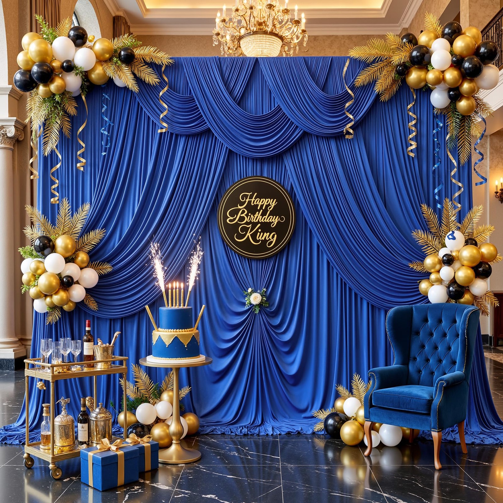 20ft x 12ft Royal Blue Backdrop Curtains Panels for Party Wrinkle Free Fabric…