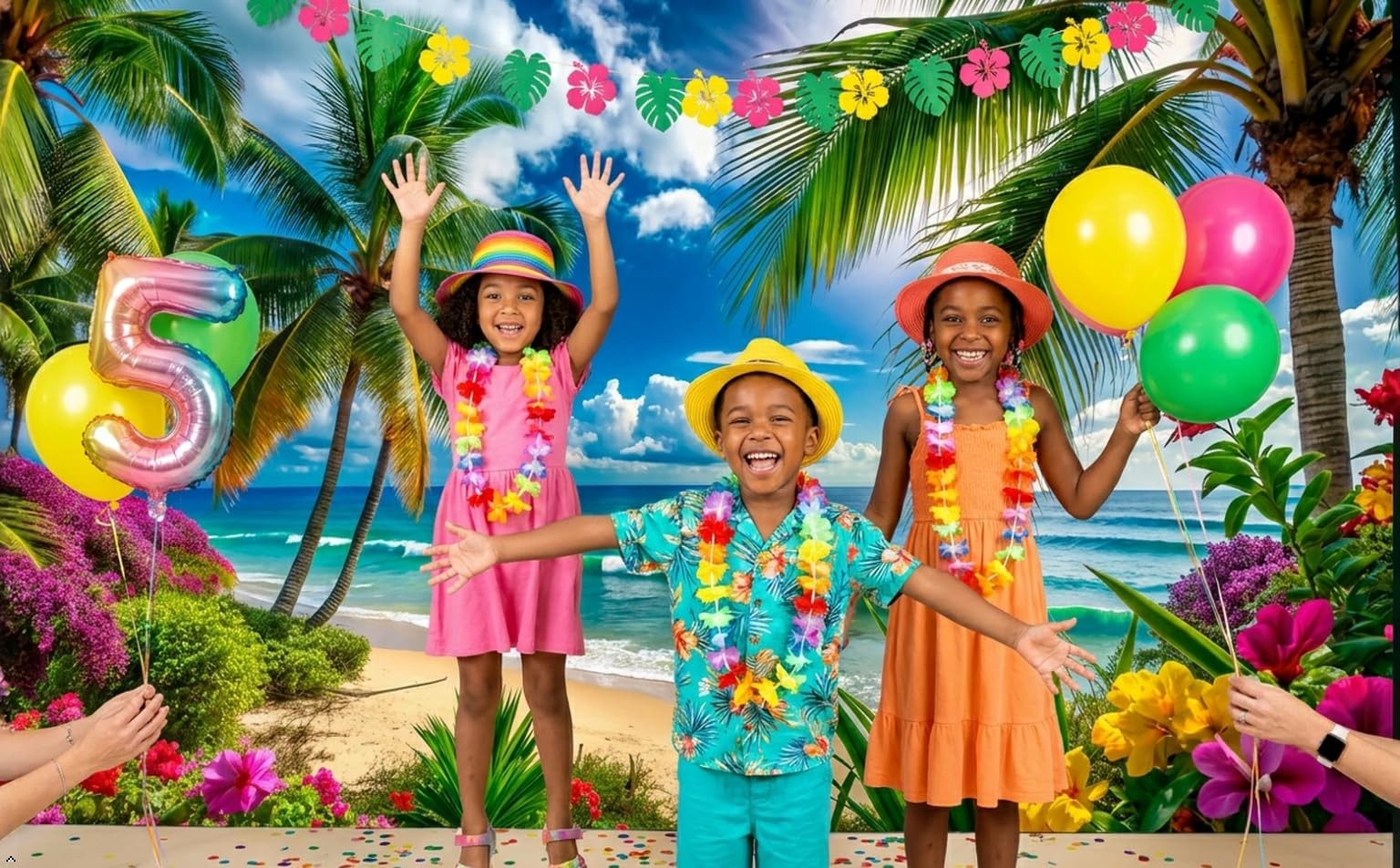 Summer Tropical Beach Sea Ocean Blue Sky Photography Backdrop 8x6ft Mat