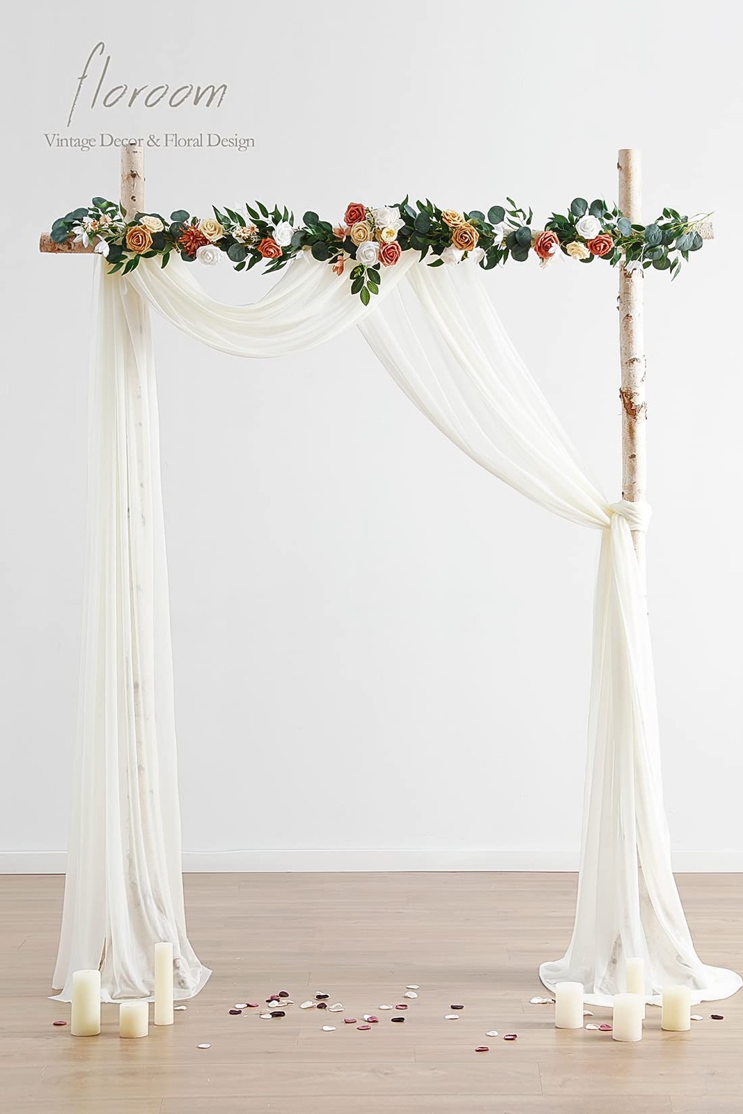 Wedding Arch Draping Fabric 2 Panels 20Ft Ivory Chiffon Fabric Drapes Arbor D…
