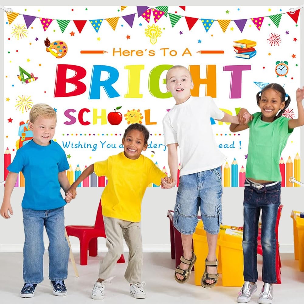 AIBIIN Back to School Photography Backdrop Black 70.8×43.3in Polyester