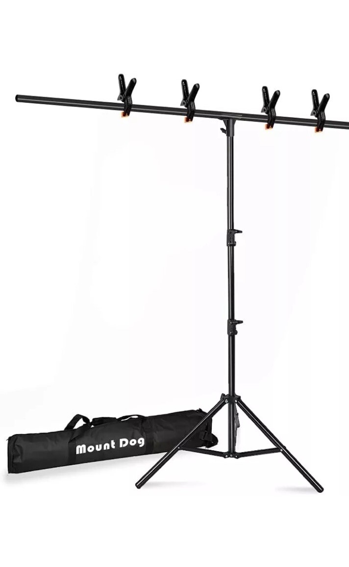 T Shape Backdrop Stand Kit 6.5x5ft Photo Backdrop Stand Background MountDog