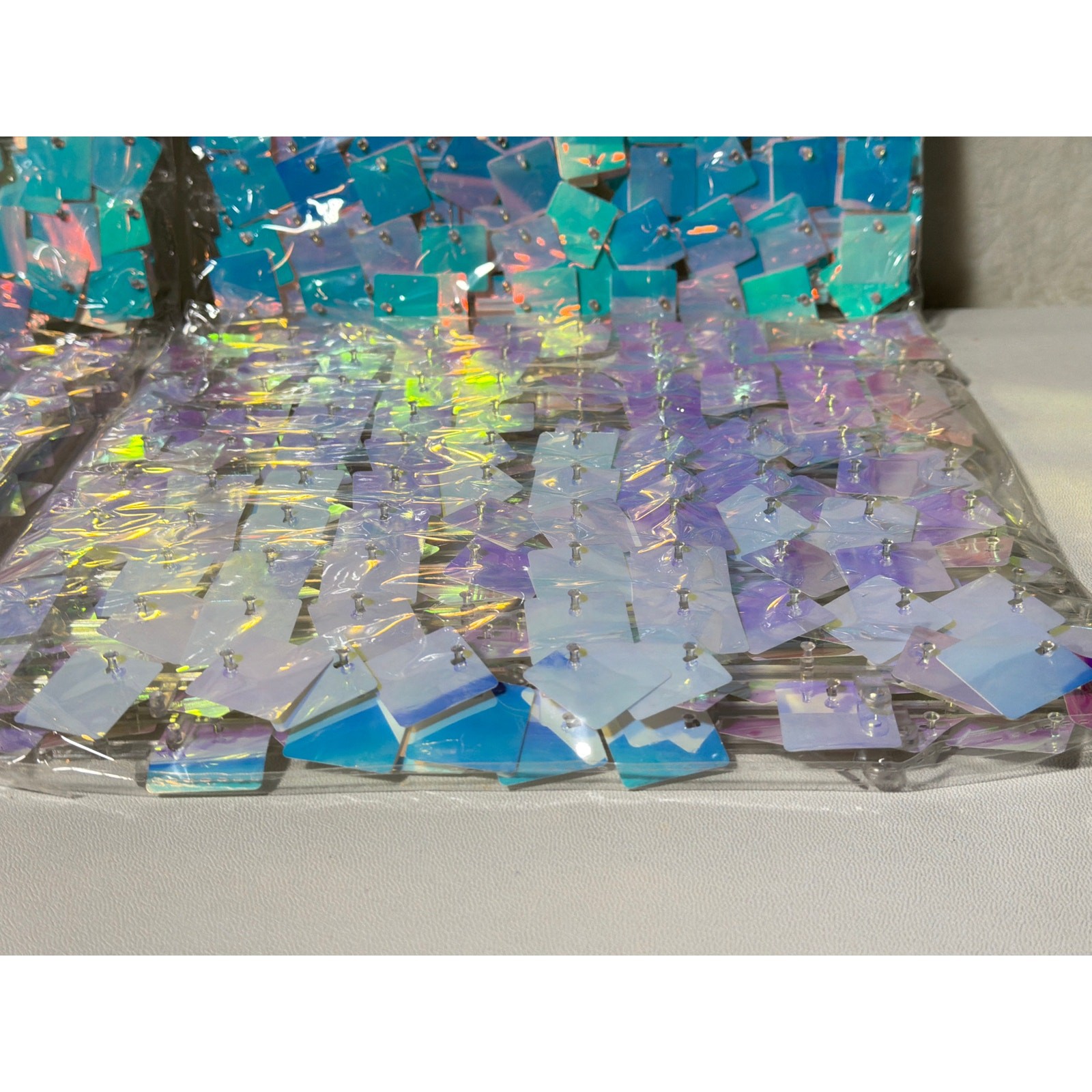 Shimmering Iridescent Square Sequin Spangles 12in x12in Backdrop Panel Set of 12