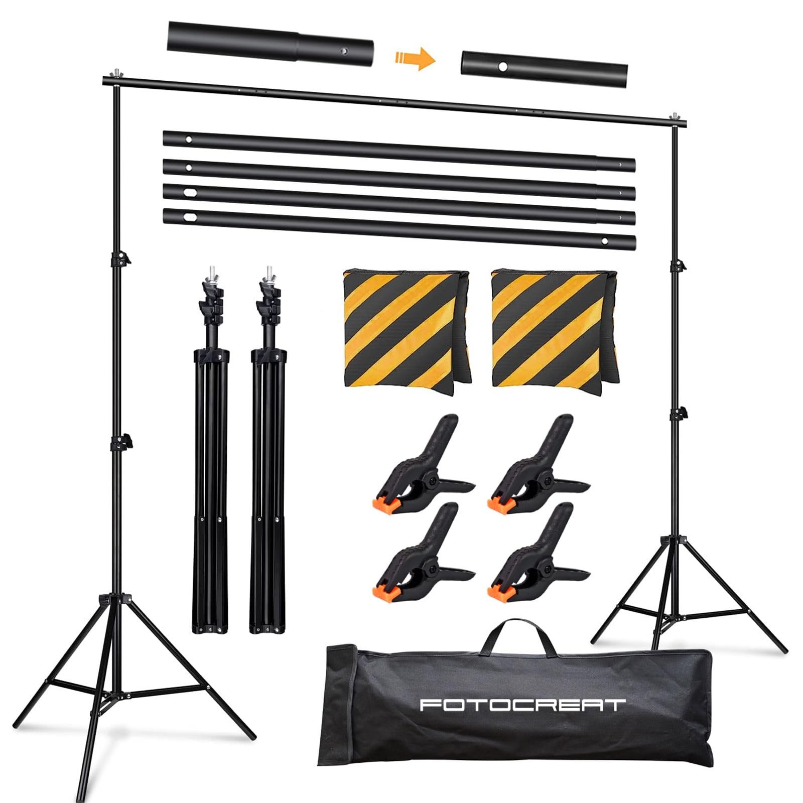 Backdrop Stand Kit 8.5x10ft,Adjustable Photo Video Studio Background Stand Ba…