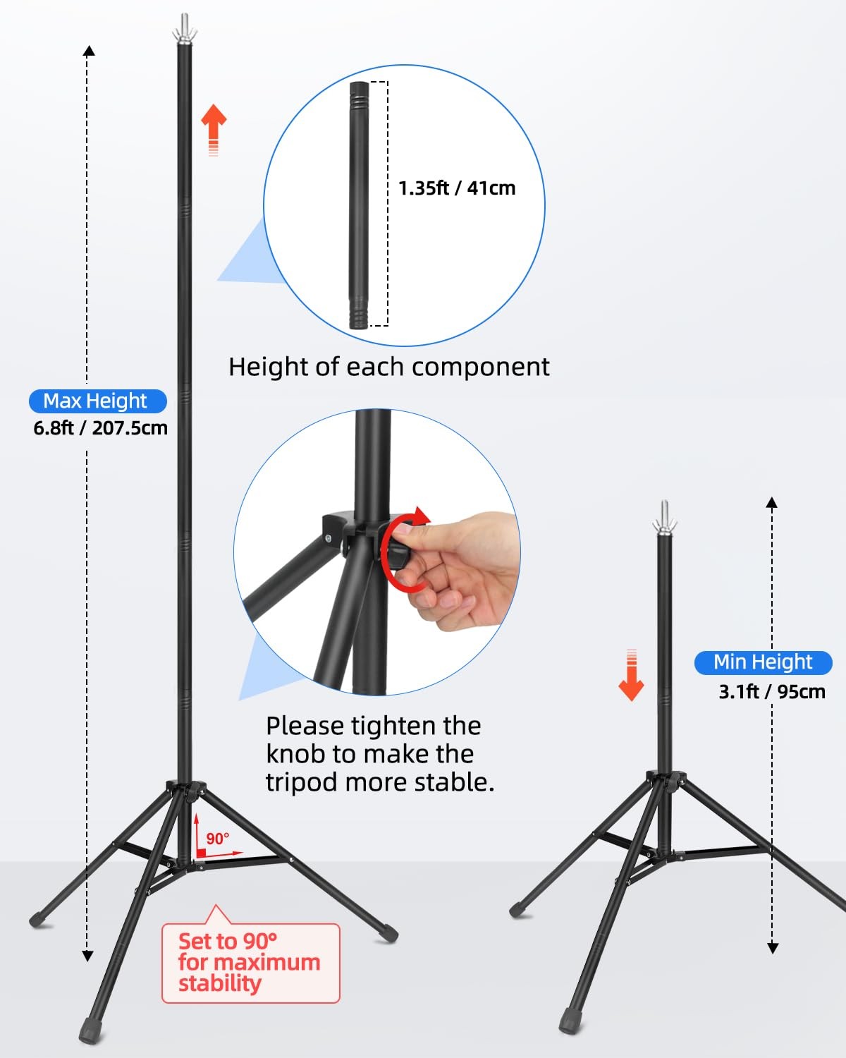 7x5ft (HxW) T-Shape Photo Backdrop Stand, Portable Green Screen Stand Only wi…