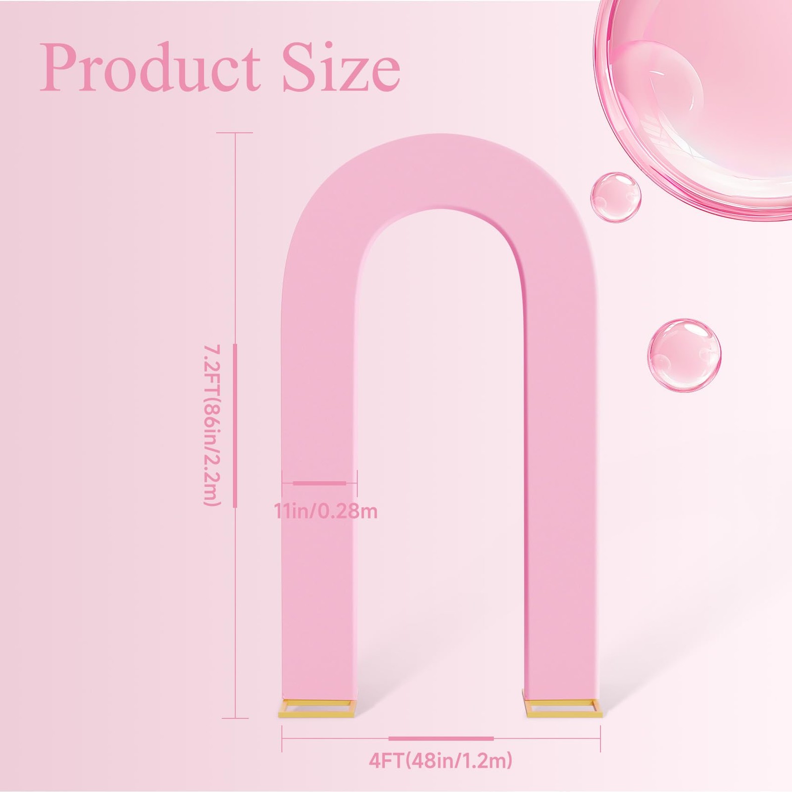 7.2FT Spandex Open Arch Backdrop Cover，U-Shaped 2-Sided Backdrop Cover，Round …