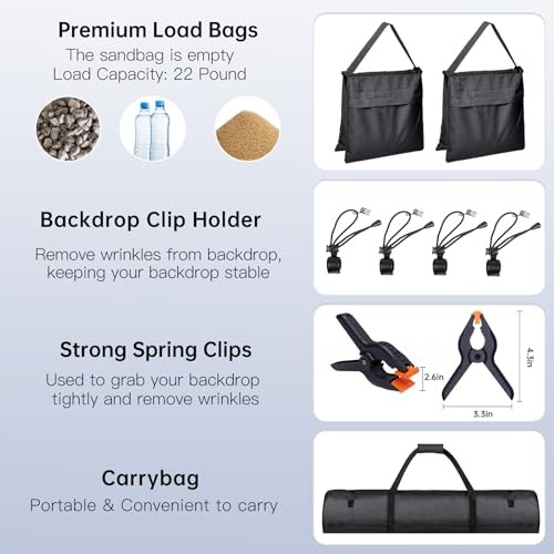 8.5 x 10 FT Photo Backdrop Stand Kit, Adjustable Background Holder Support