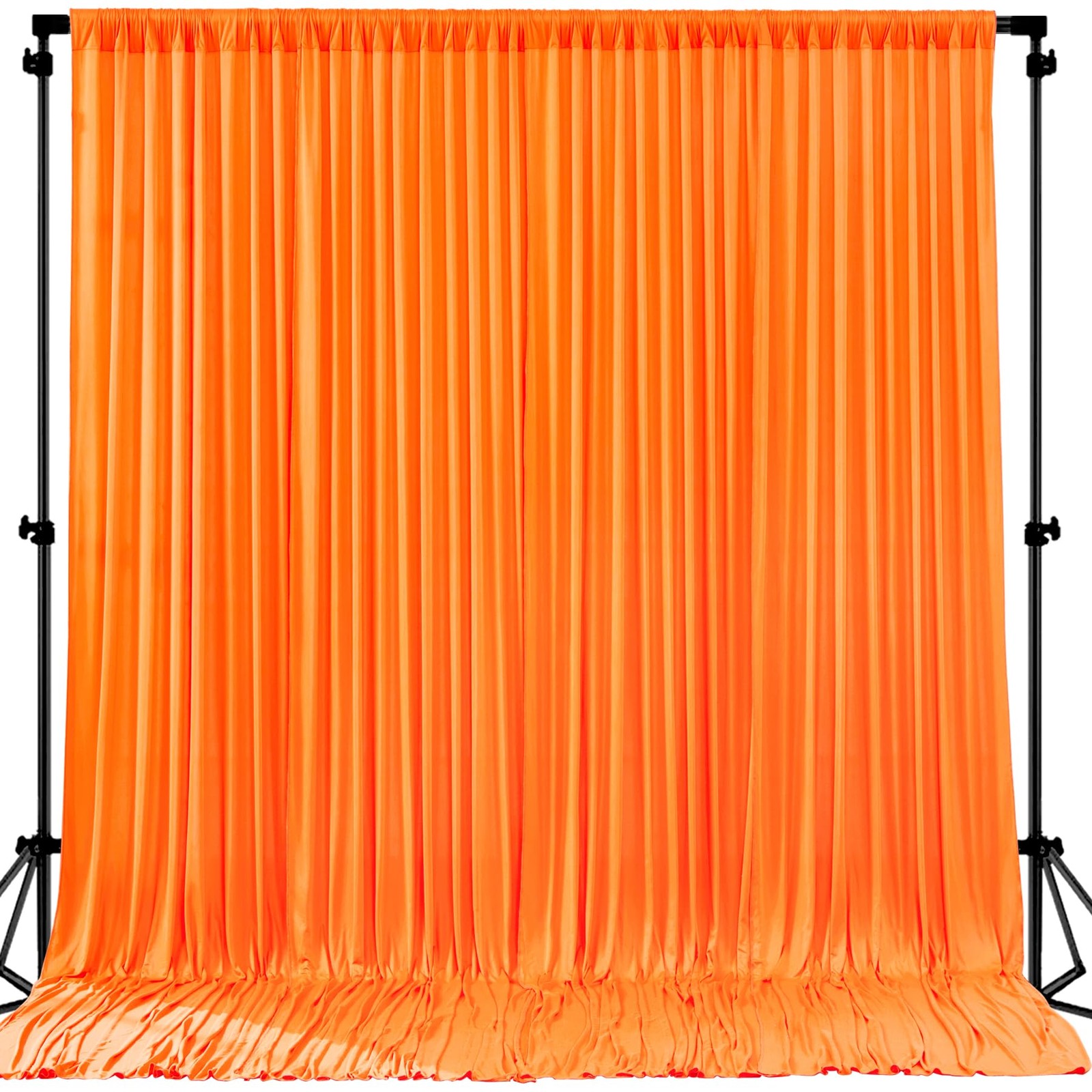 Orange Backdrop Curtains 4 Panels – -Free Polyester Photography Drapes for Ba…