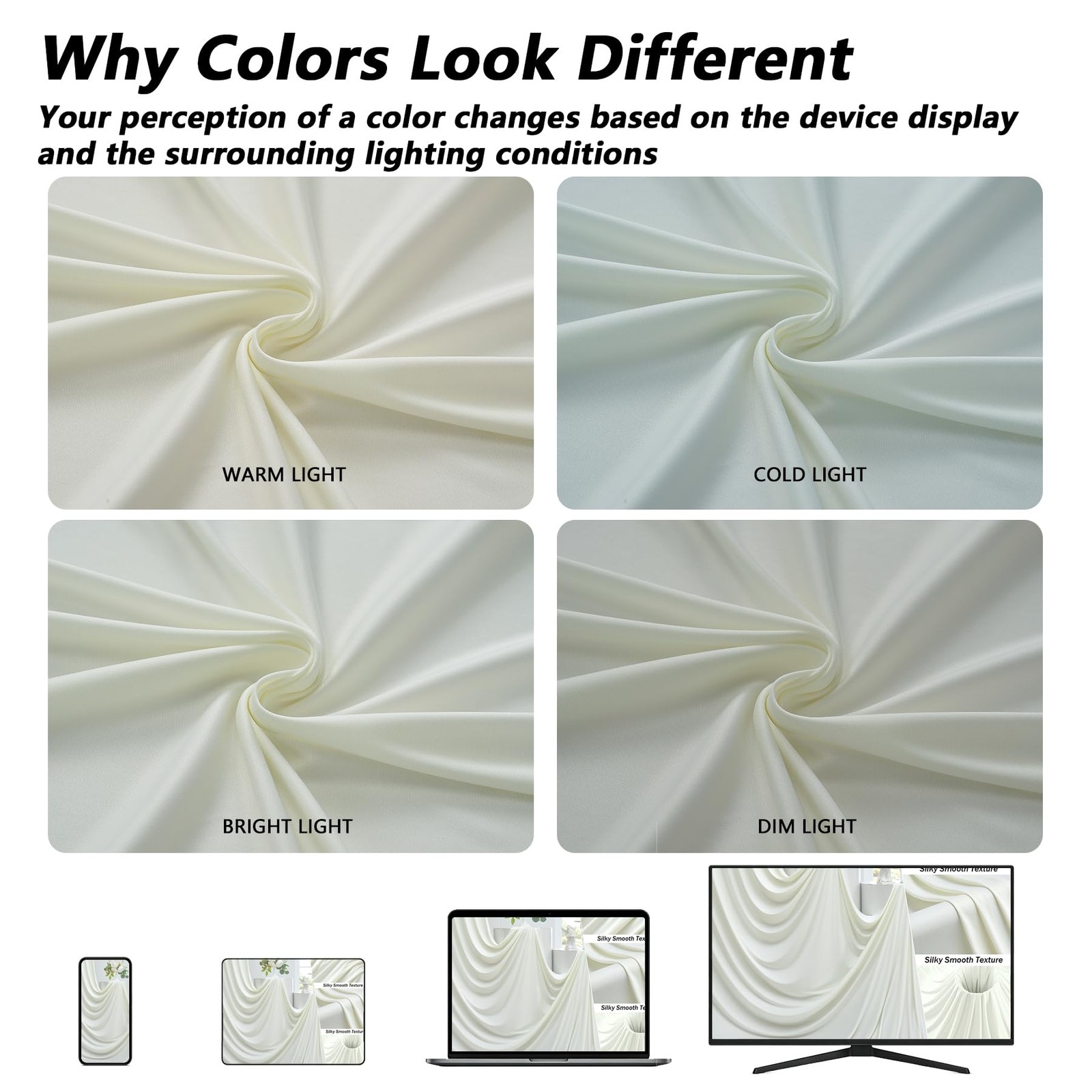2 Panels 10 x 12 Ft Ivory Backdrop Curtain Wrinkle Free Polyester Photo Drapes