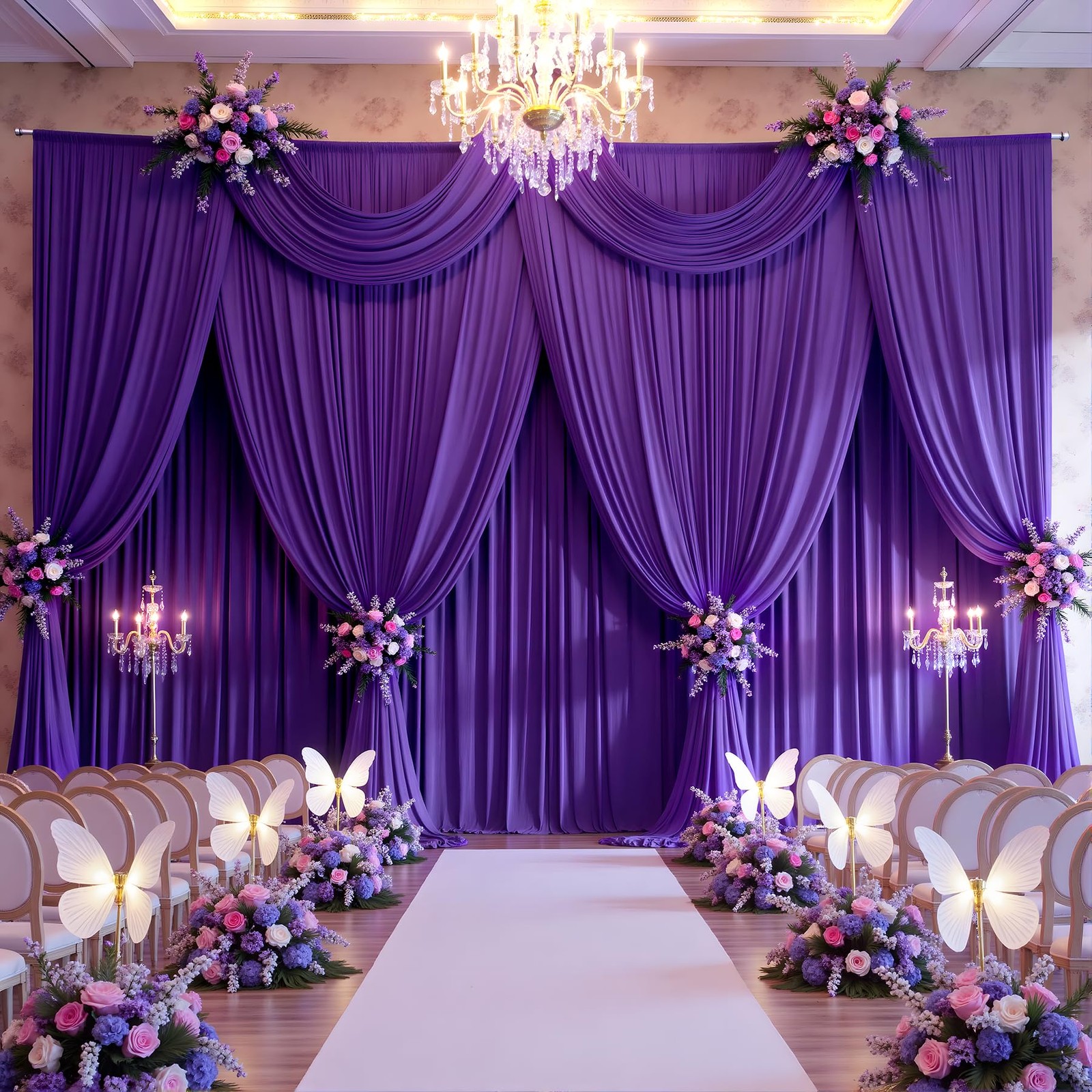 10ftx12ft Purple Backdrop Curtains for Wedding-Free Backdrops Curtain Drapes …
