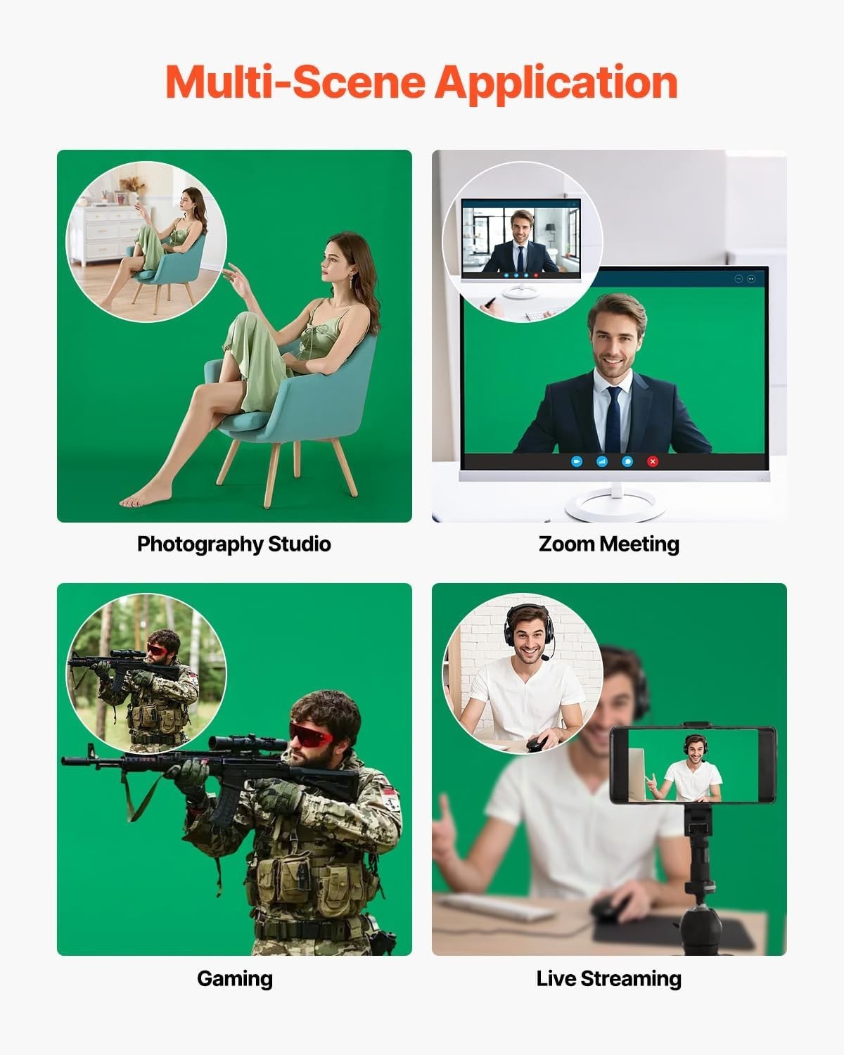 5 x 6.5 ft Green Screen Backdrop Stand Kit Support for Photo Video Studio