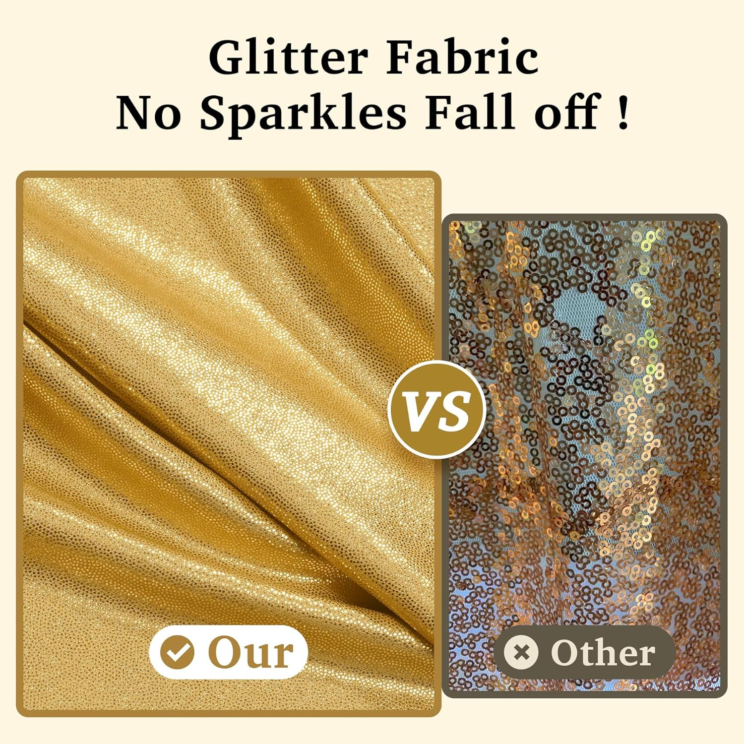 10X10 Ft Gold Sequin Backdrop Curtain Panels for Parties, Wrinkle Free Glitter P
