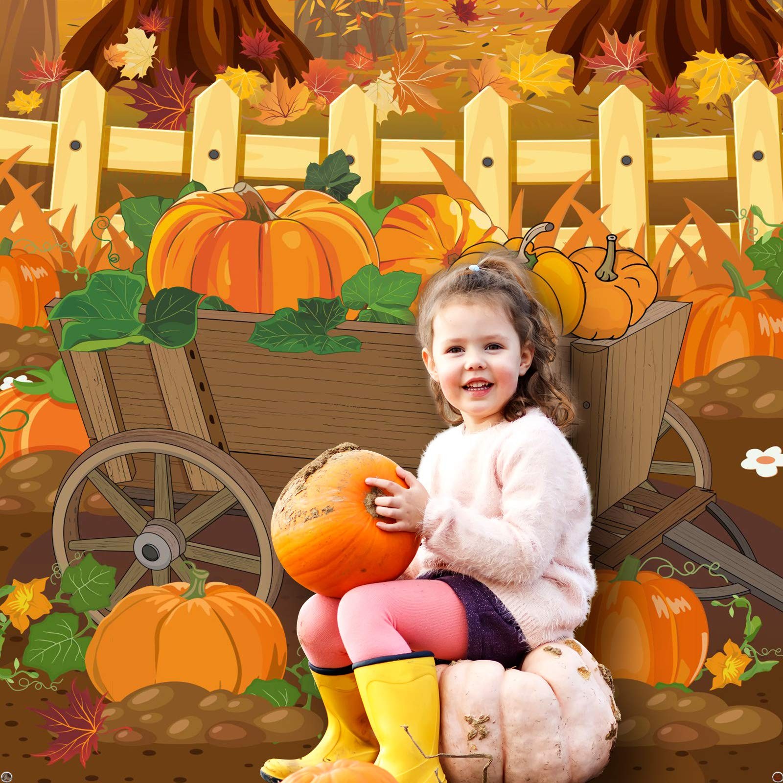 Thanksgiving Decoration Photo Backdrop Fall 6 x 3 foot, as the picture shown