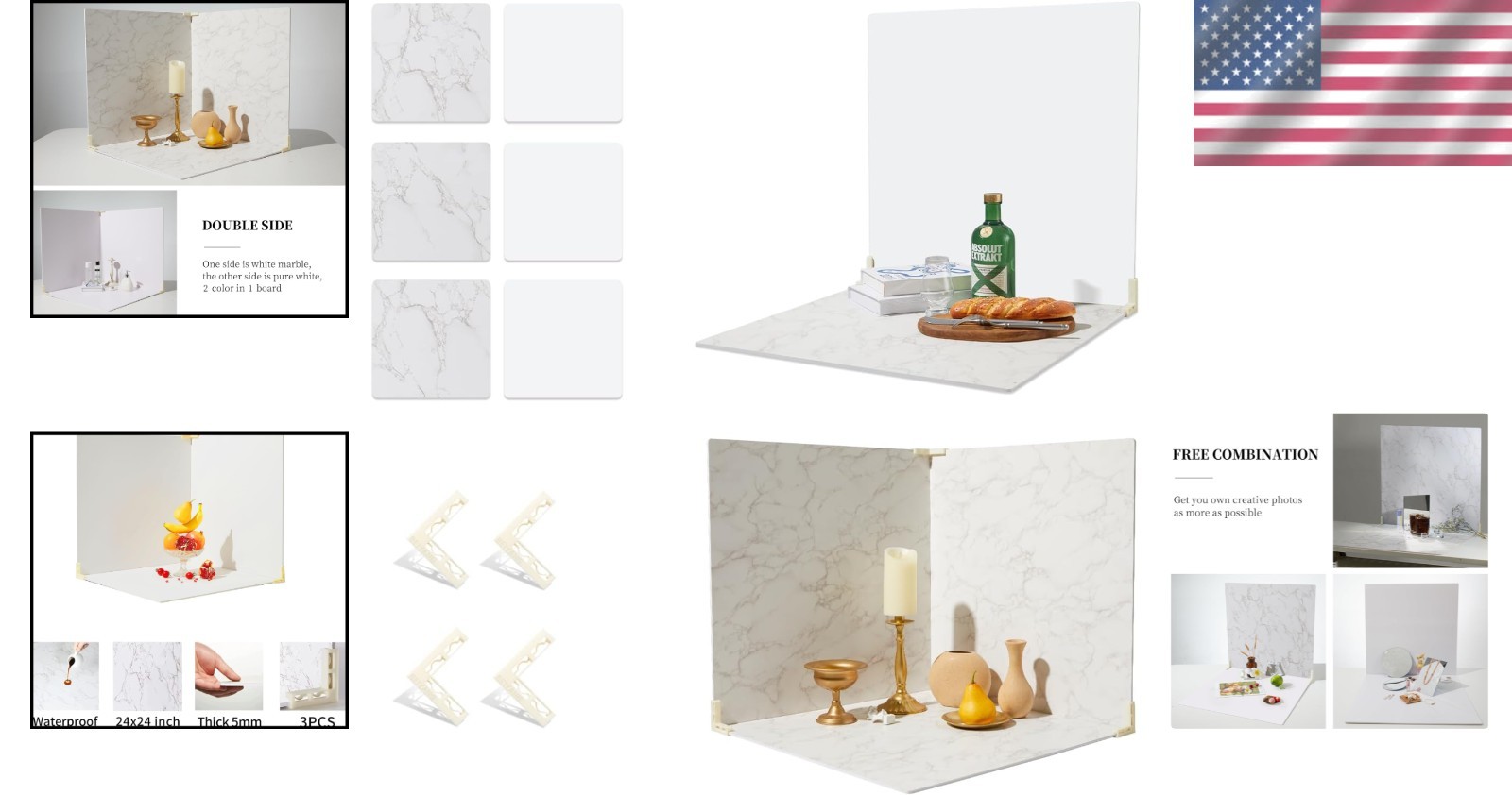 Versatile Food Photography Backdrops – Set of 3
