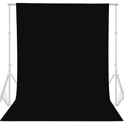 Black Photography Backdrop 8x10ft Seamless Polyester Photo Background Video