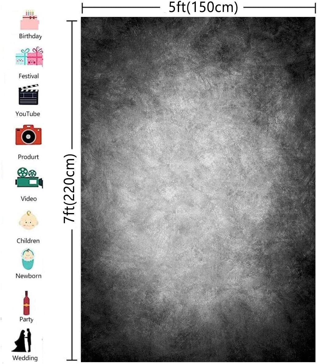 5X7Ft Abstract Black Gray Portrait Photography Backdrops Photo Studio Prop Backg