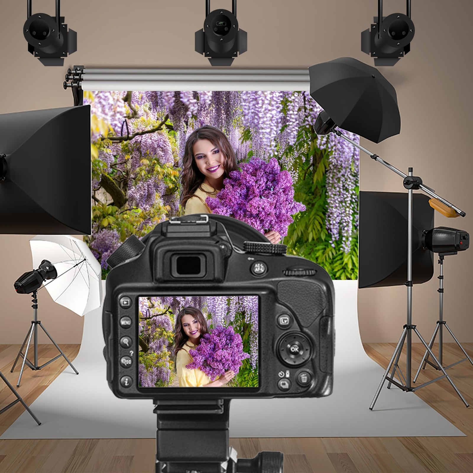 5x3ft Background for Purple Cirrus Pathway Photography Backdrop Violet Wister…