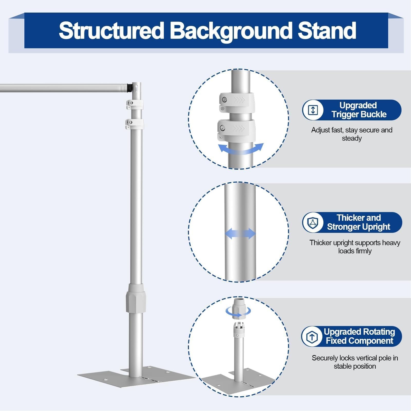 Backdrop Stand Heavy Duty, 10x10Ft Adjustable Pipe and Drape Backdrop Stand K…