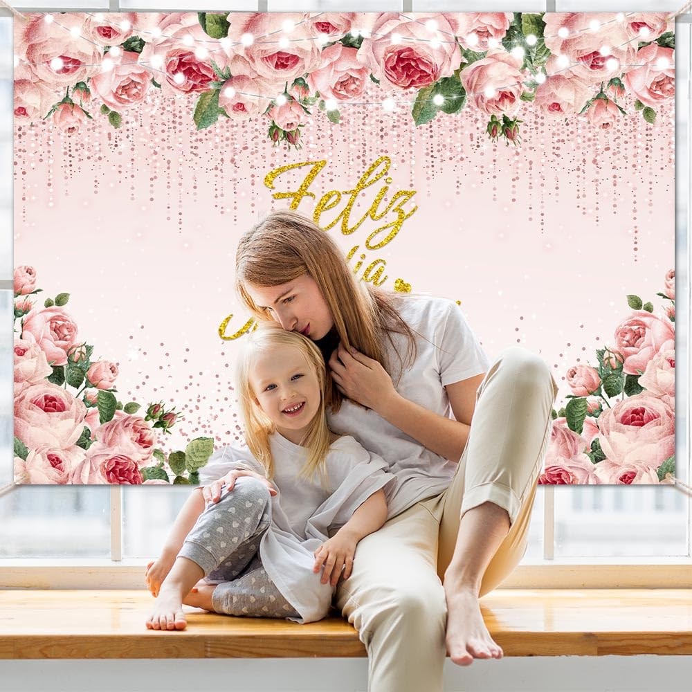 7x5ft Feliz Dia Mama Backdrop Mexican Happy Mother’s Day Photography Background.