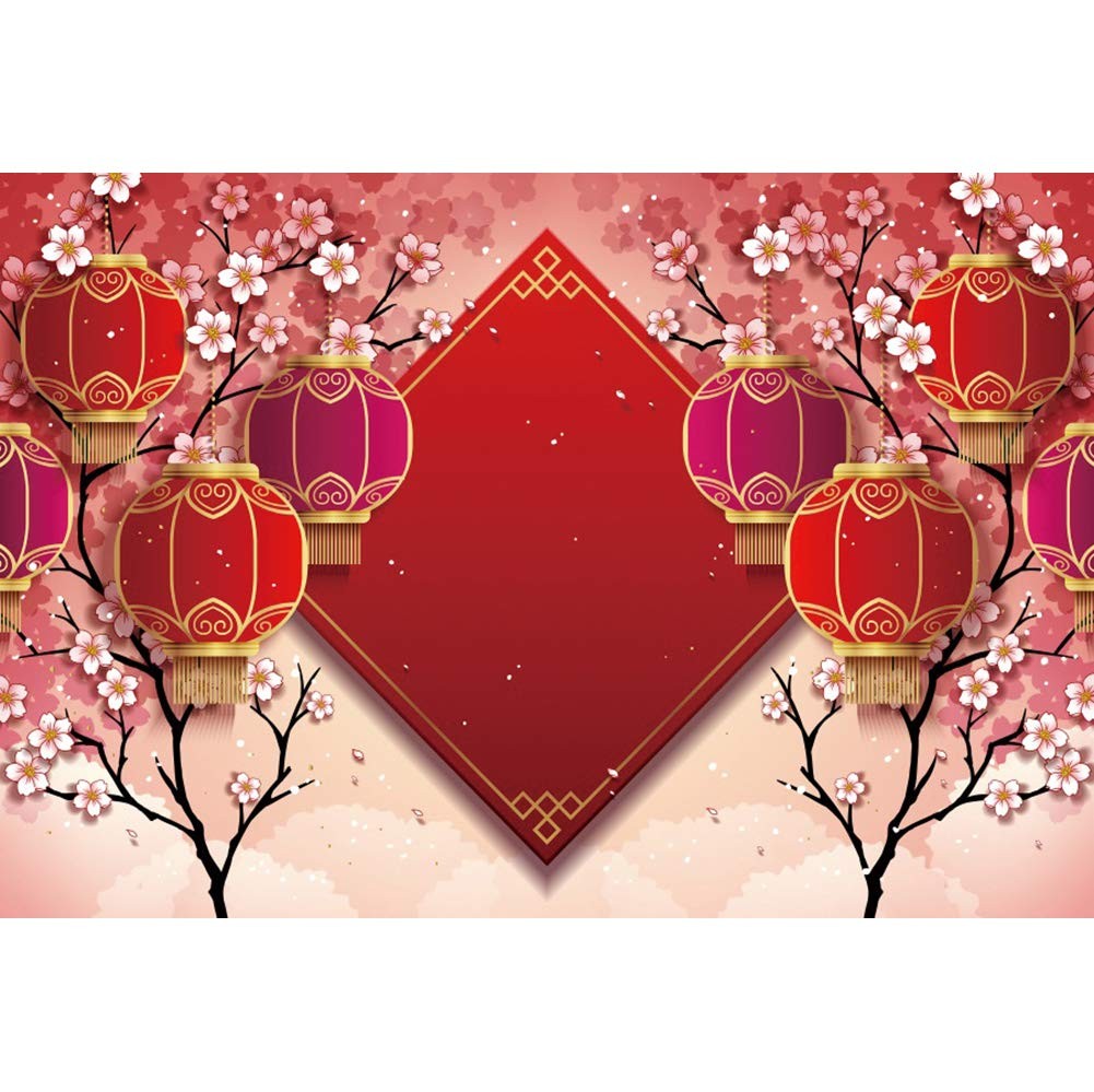 6.5x5ft Chinese New Year Party Backdrop Lunar New Year Photo Backdrop Year of…