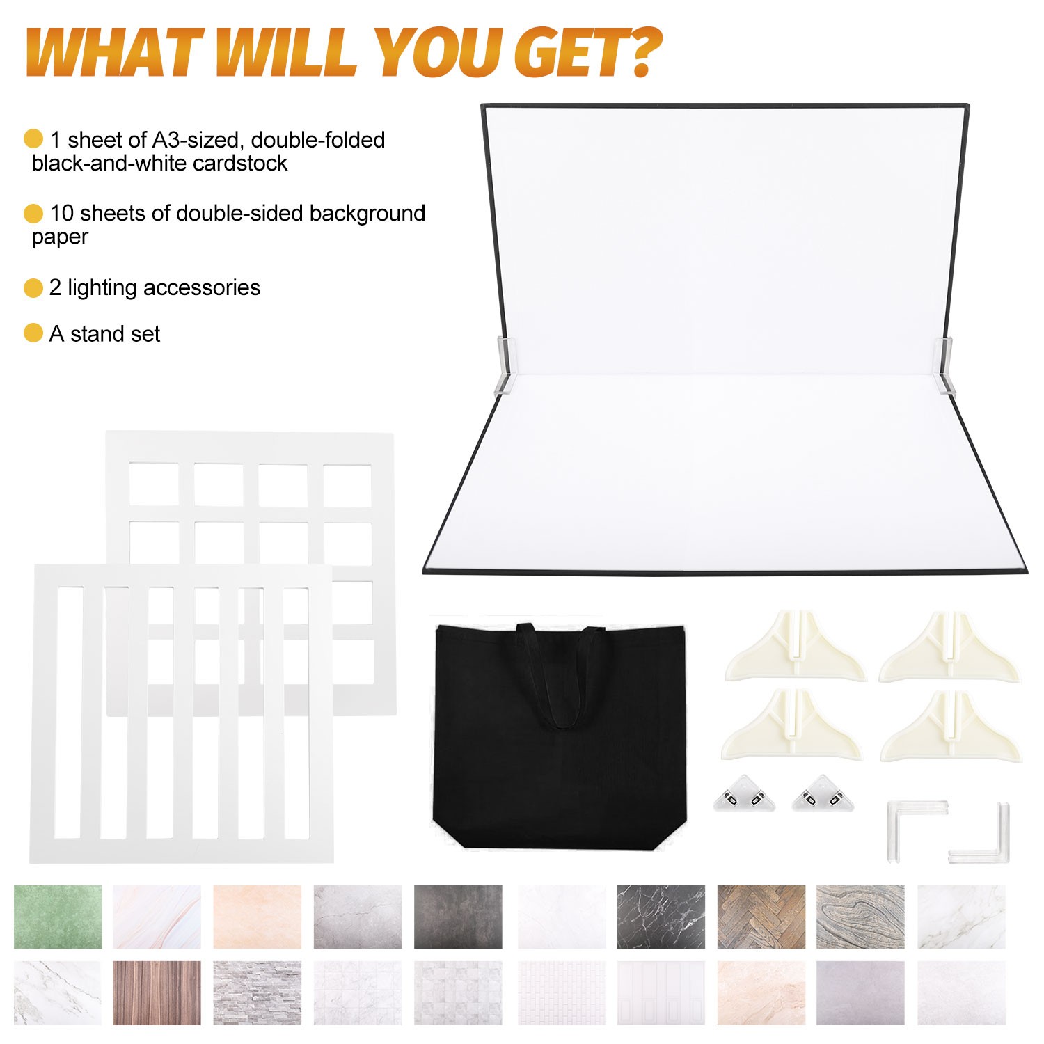12-22pc Photography Background Paper Photo Prop Backdrop Board For Small Product