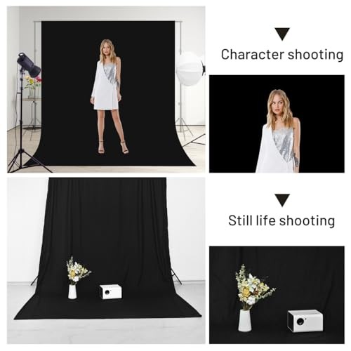 Backdrop for Photoshoot 10 X 20 FT, Large Photography Photo 10*20 Black