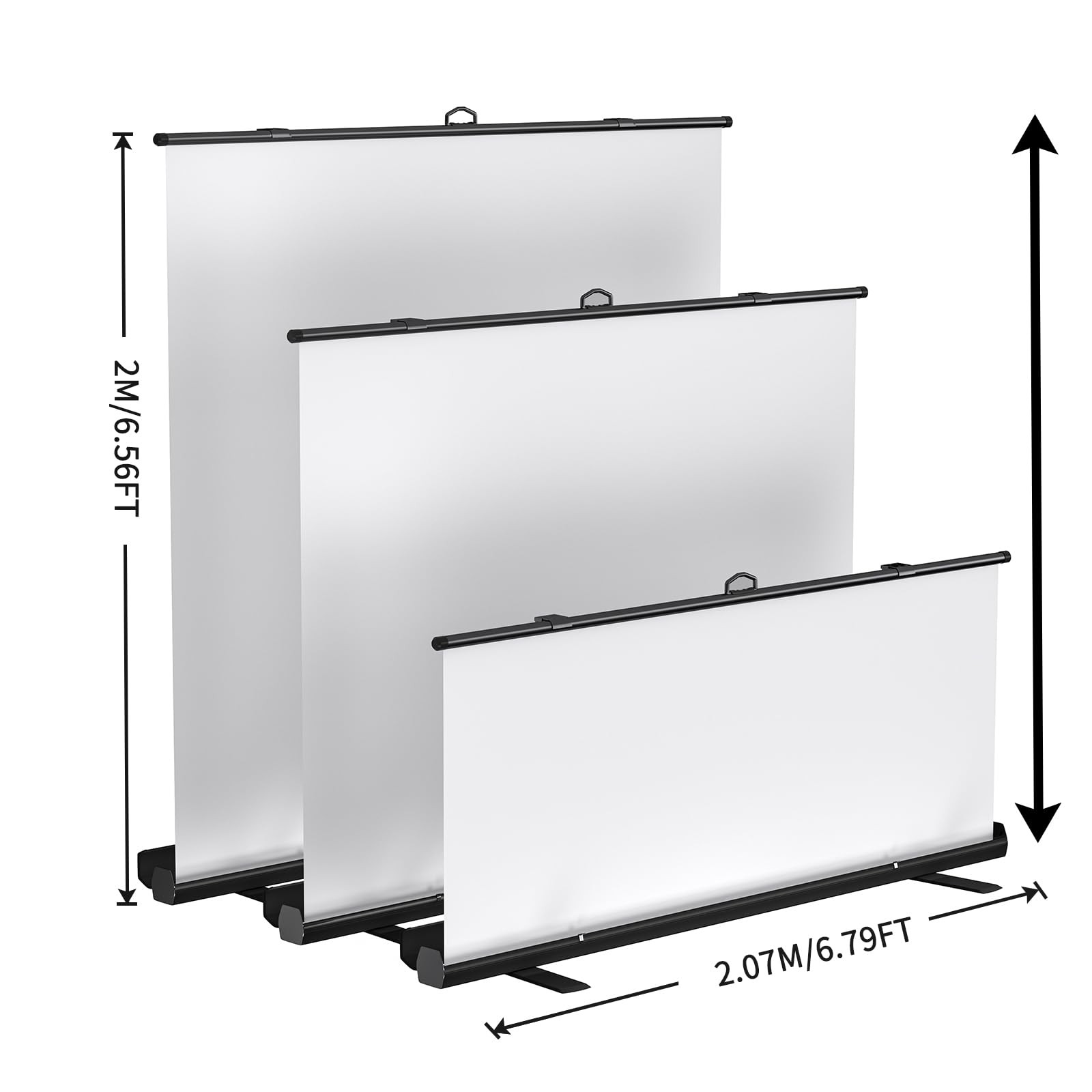 Large Collapsible White Backdrop Screen – 81.5 x 79 in Portable Retractable P…