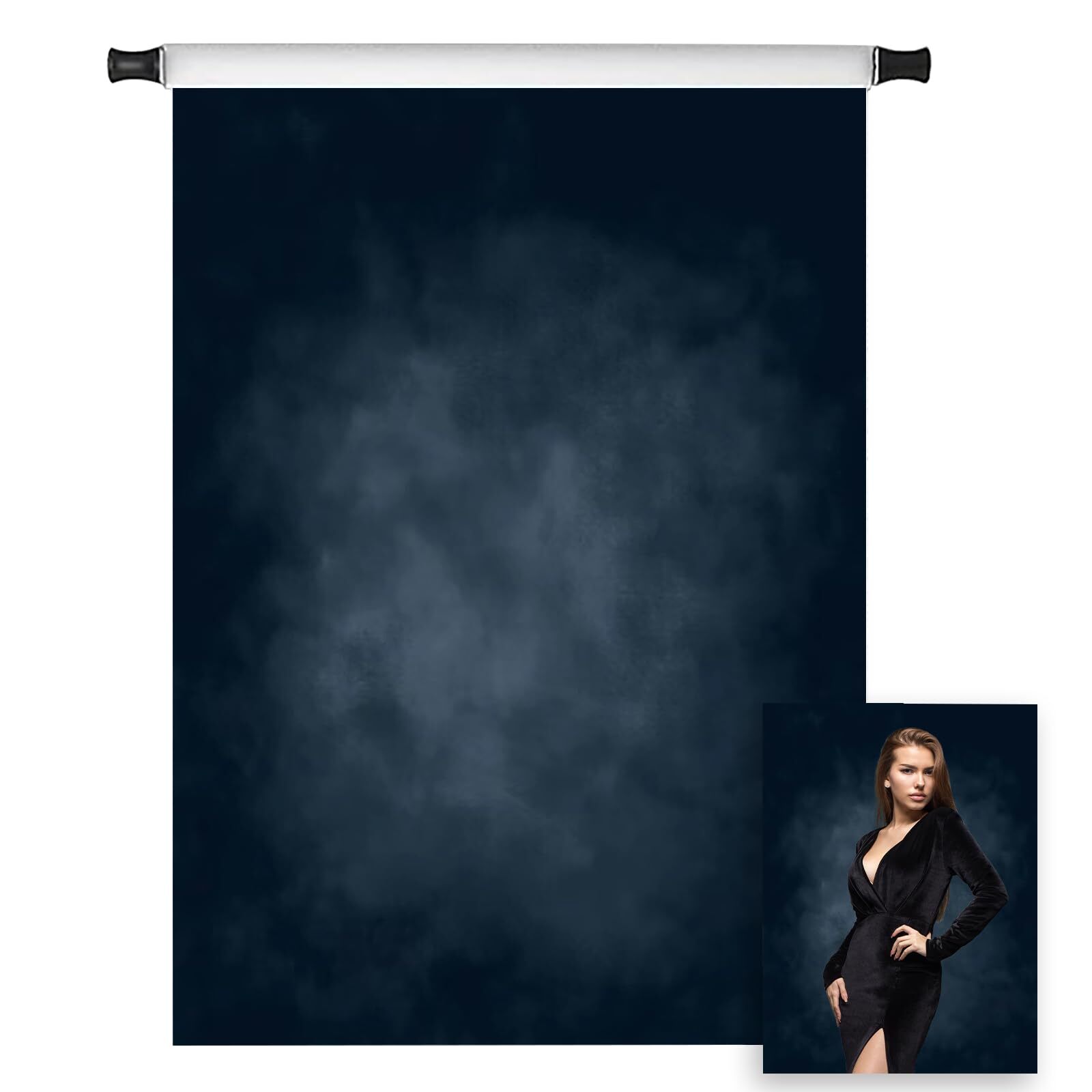5x7ft Dark Blue Abstract Backdrops Microfiber Dark Blue Portrait Background f…