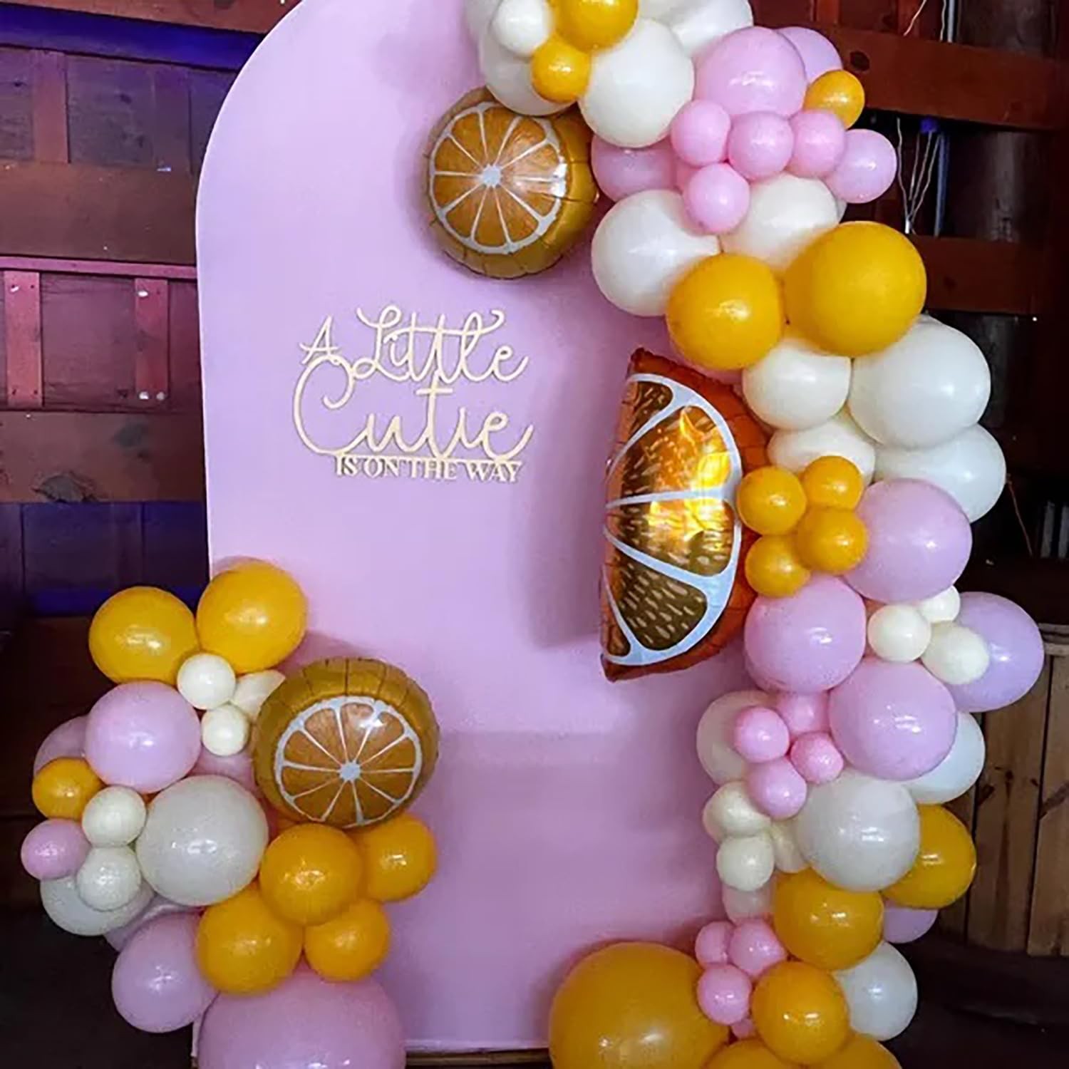 Wooden Backdrop Sign A Little Cutie Is On The Way Baby Shower Orange Decor