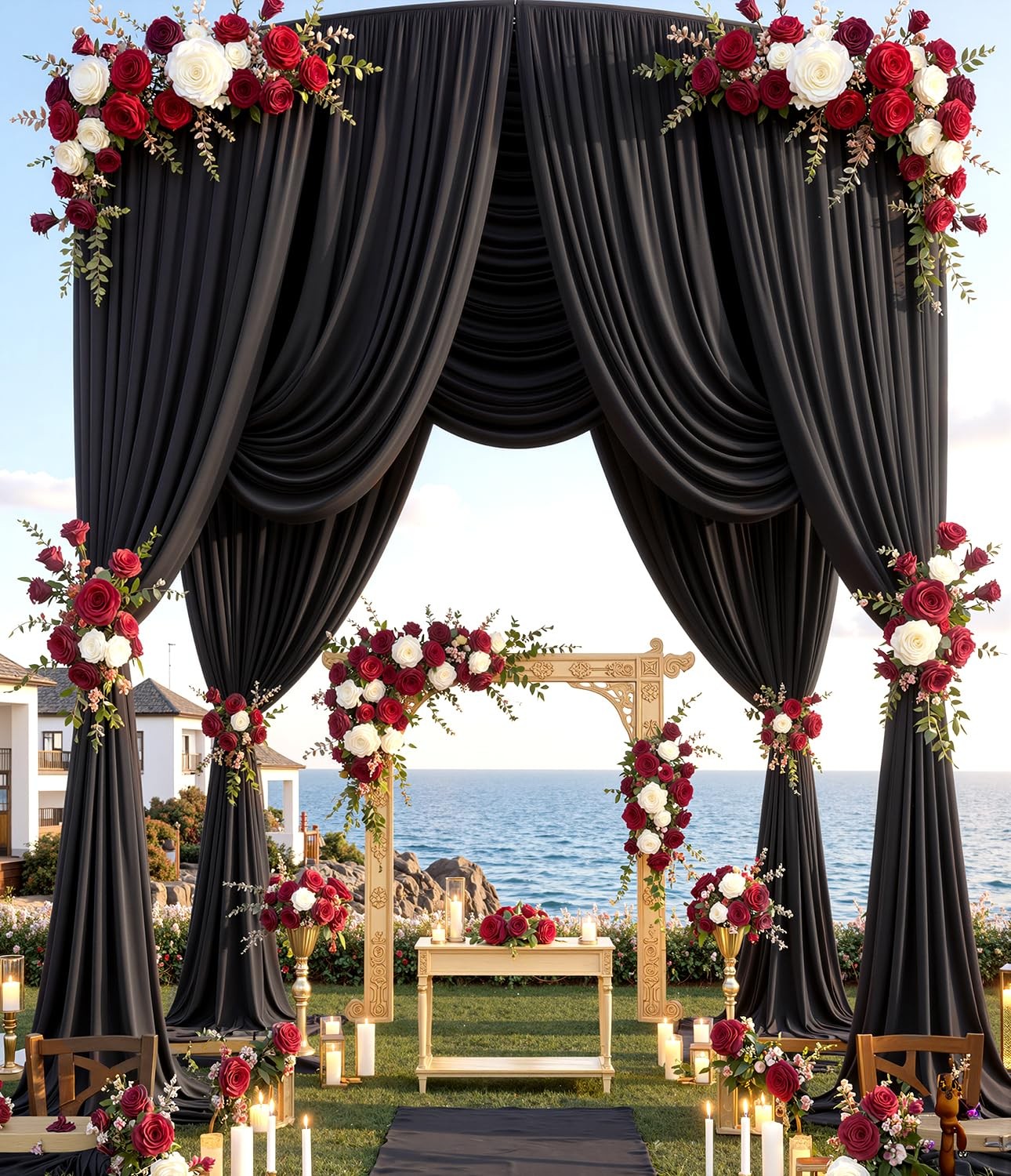 Domova 50ft x 20ft Black Ceiling 50FTx20FT (W5’xH20′, 10 Panels),