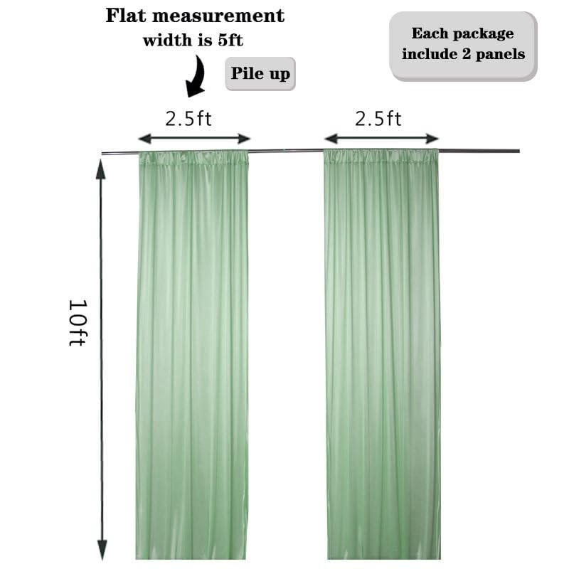 SweetEasy 2packs 5x10ft Photography Backdrop 2pcs 5ft(W)*10ft(H), Sagegreen