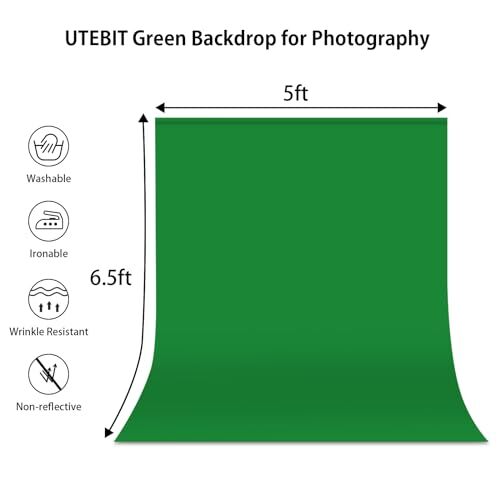 Green Backdrop 5 x 6.5ft Green Screen Photography Background Polyester