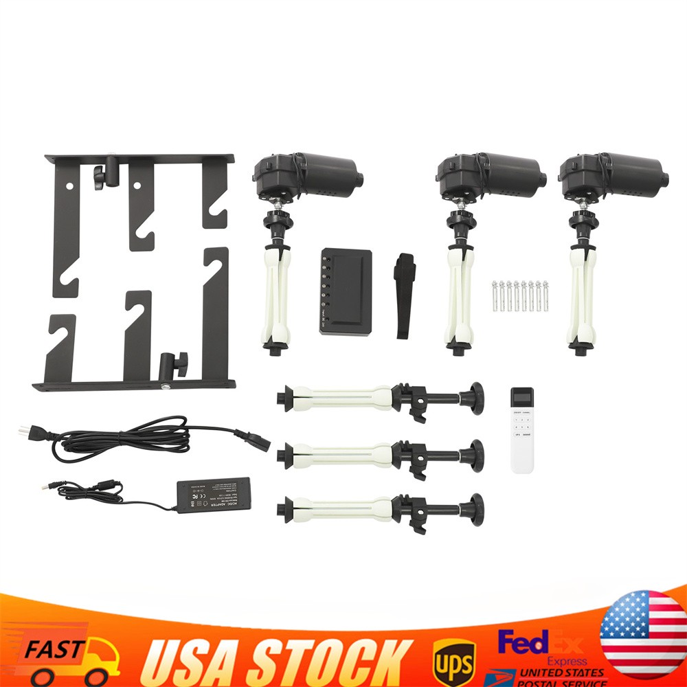 Motorized Electric Wall Mount Photo Background Support System 3 Roller w/ RC
