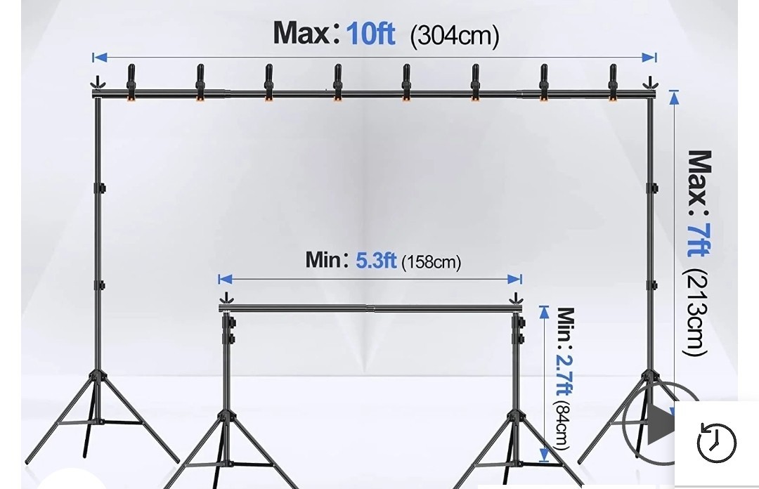 EMART Backdrop Stand 10 x 8.5′ Green Photo Studio Adjustable Background Stand
