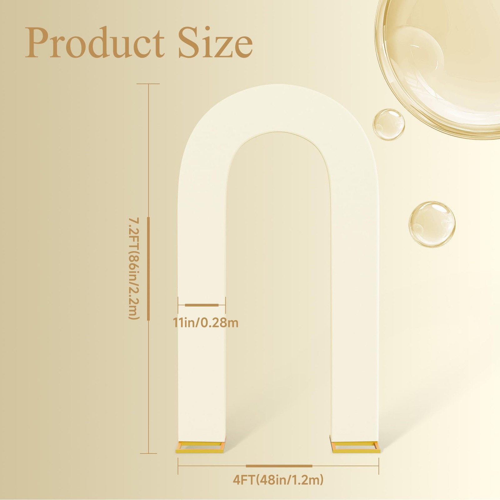 7.2FT Spandex Open Arch Backdrop Cover，U-Shaped 2-Sided Backdrop Cover，Round …