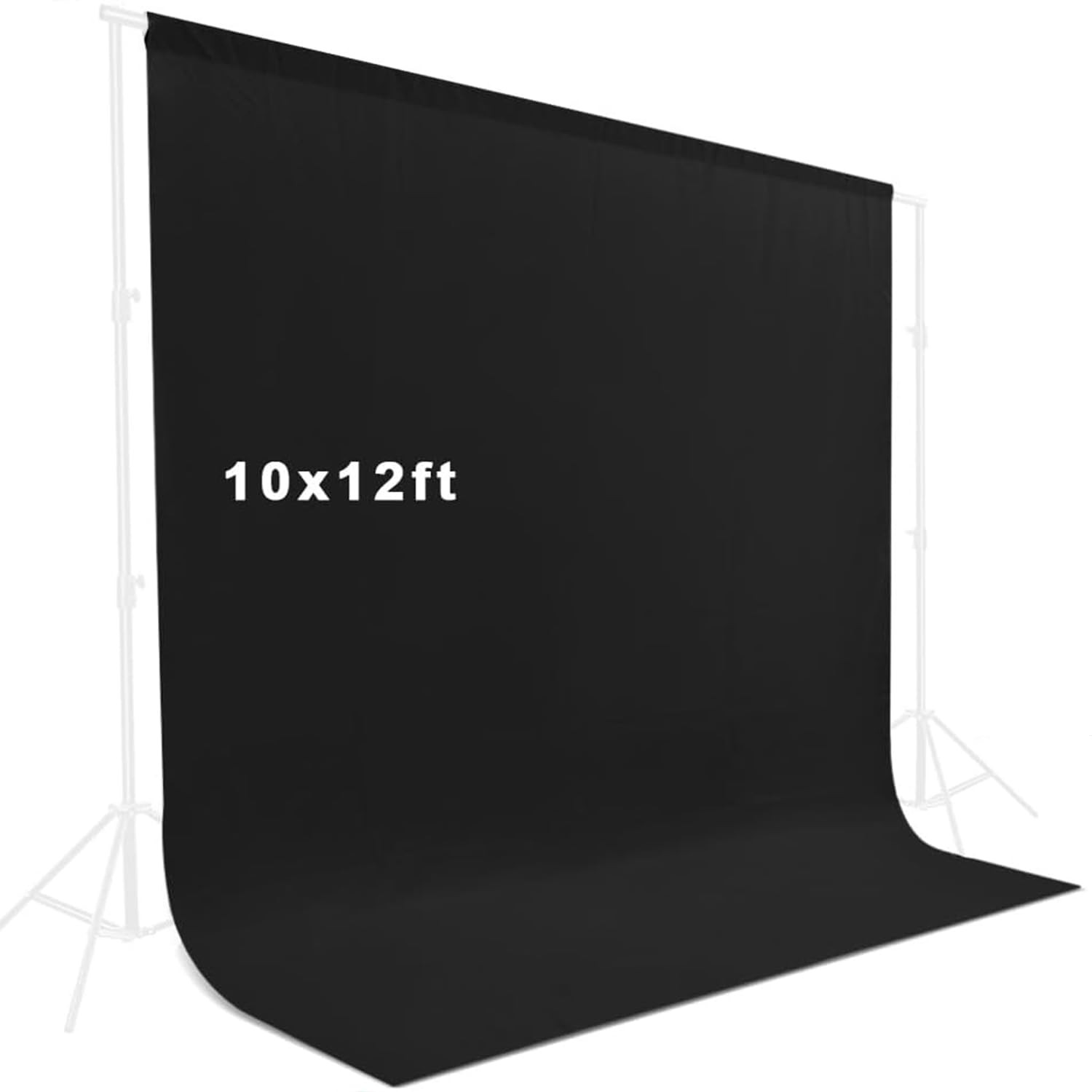 10X12ft Black Backdrop, LCUIRC Photo Backdrop Curtain 10x12ft, 10x12ft