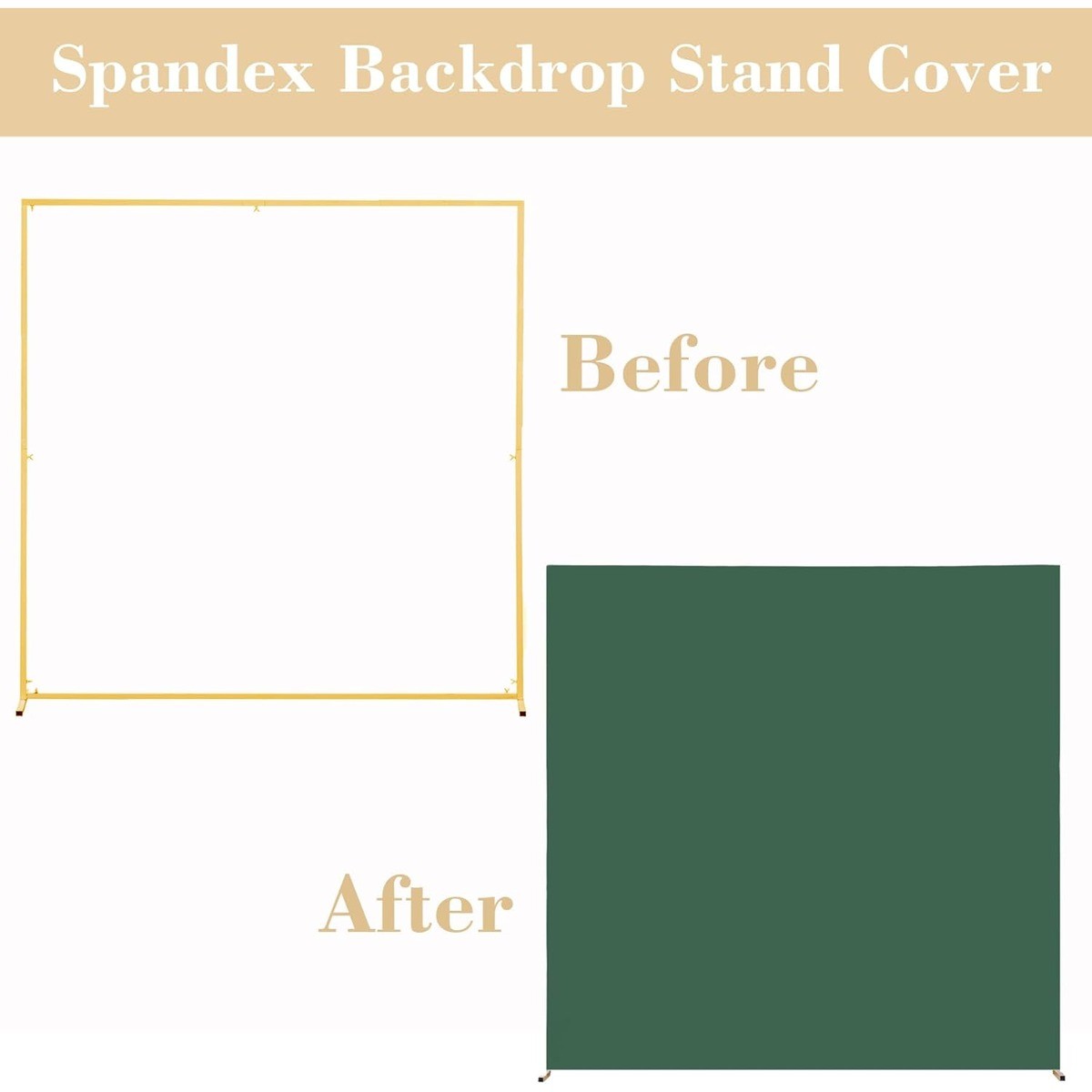 6.6×6.6 Ft Hunter Green Square Arch Spandex Backdrop Cover Party Photo