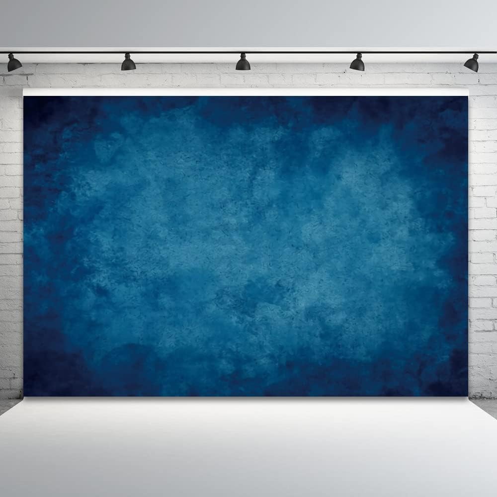 Abstract Blue Backdrop Retro Dark Photography Background 10x8ft,