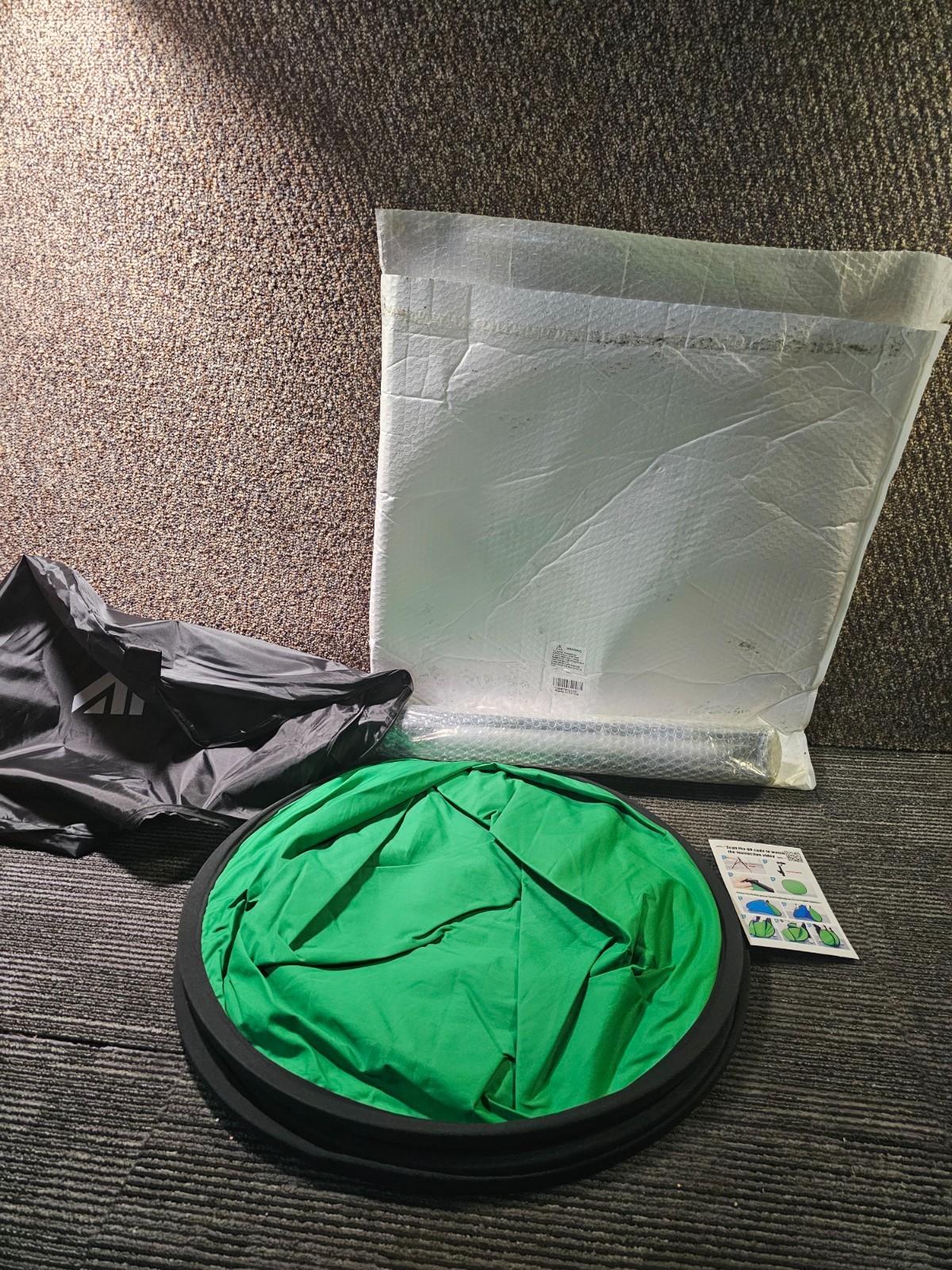 AFHT 5’x 5.5’Green Screen w/Stand Collapsible 2-in-1 Blue & Green for Background