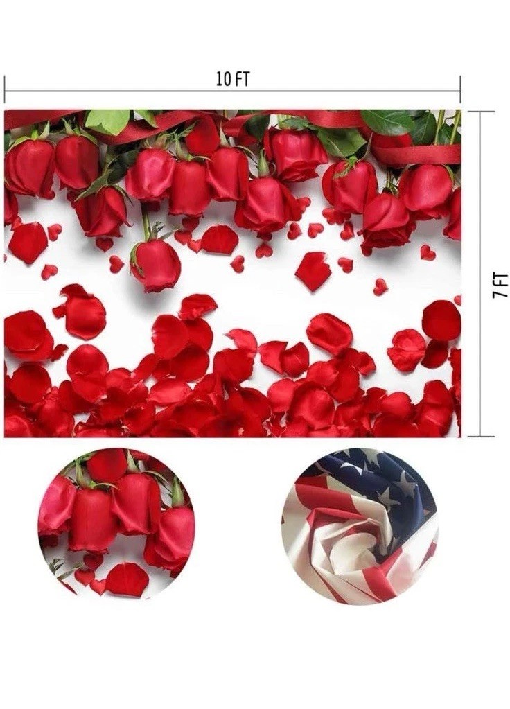Roses Photo Backdrop 10x7ft Love Red Petals Background Valentines FAST SHIPPING