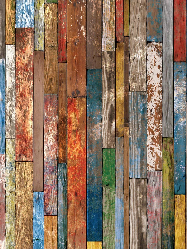 Denny Manufacturing Multi Color Wood Backdrop for Photography