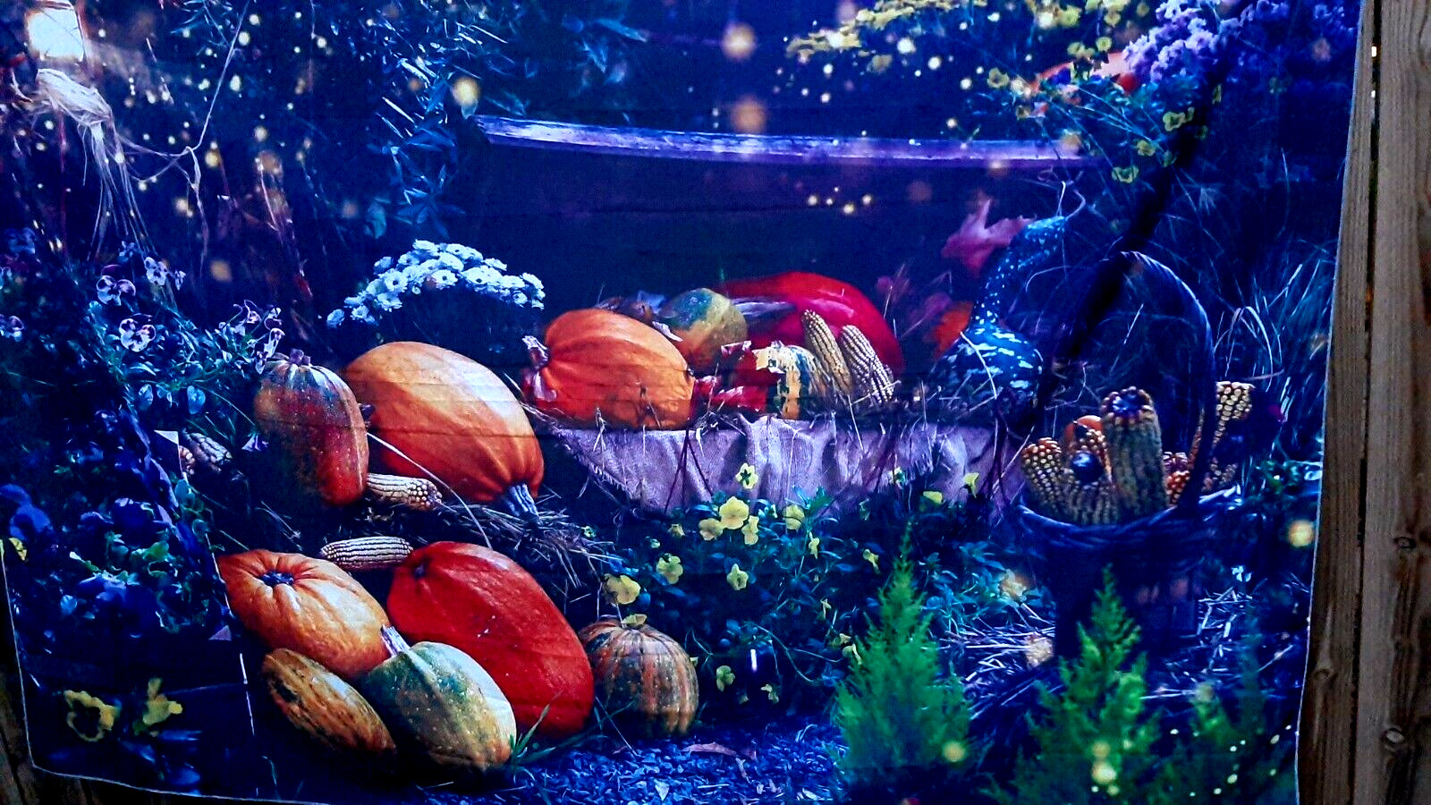5′ X 7′ FALL HARVEST , PUMPKIN PATCH WALL TAPESTRY FABRIC BACKDROP